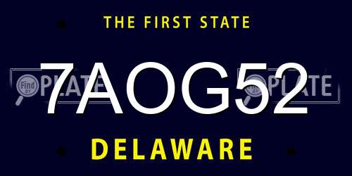 7AOG52 Delaware License Plate