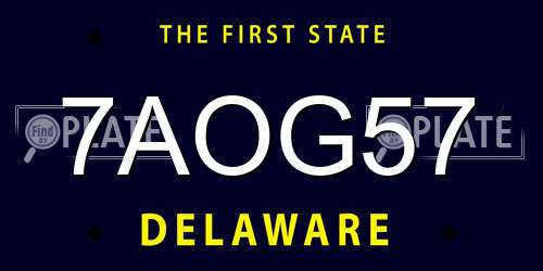 7AOG57 Delaware License Plate