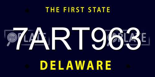 7ART963 Delaware License Plate