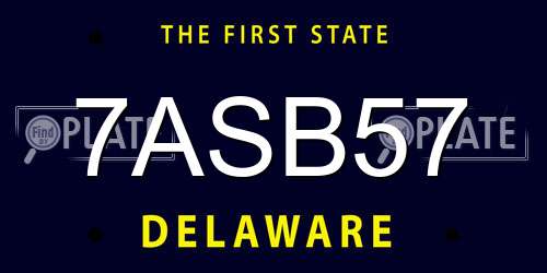 7ASB57 Delaware License Plate