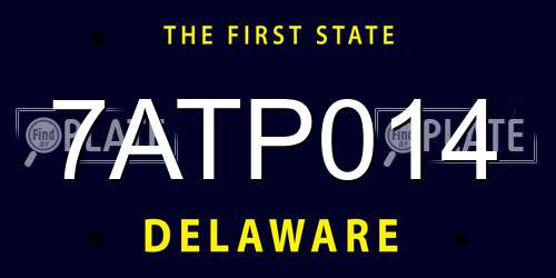7ATP014 Delaware License Plate
