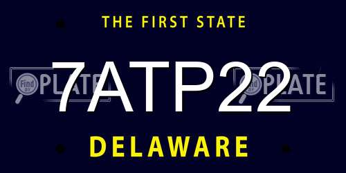 7ATP22 Delaware License Plate