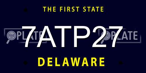 7ATP27 Delaware License Plate