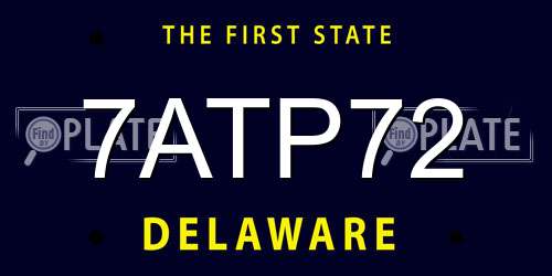 7ATP72 Delaware License Plate