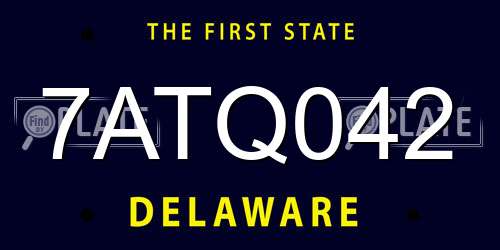 7ATQ042 Delaware License Plate