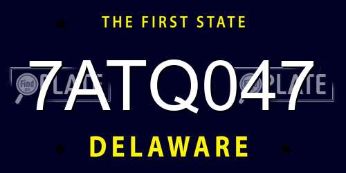 7ATQ047 Delaware License Plate