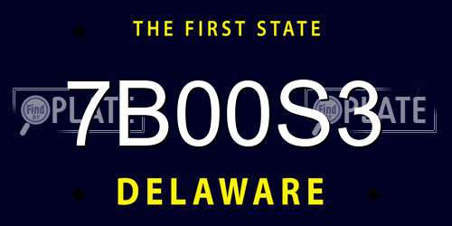 7B00S3 Delaware License Plate