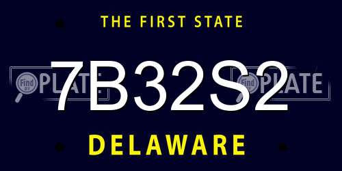 7B32S2 Delaware License Plate
