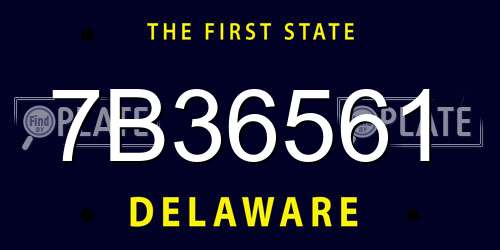 7B36561 Delaware License Plate