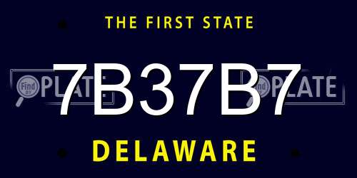 7B37B7 Delaware License Plate