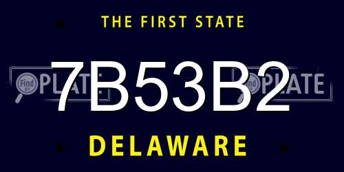 7B53B2 Delaware License Plate