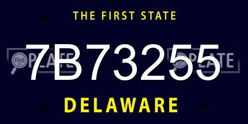 7B73255 Delaware License Plate