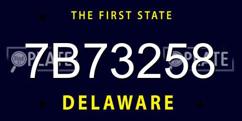 7B73258 Delaware License Plate