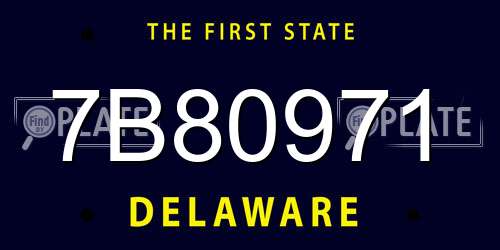 7B80971 Delaware License Plate
