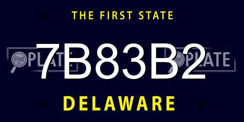 7B83B2 Delaware License Plate