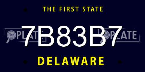 7B83B7 Delaware License Plate