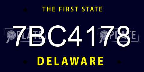 7BC4178 Delaware License Plate
