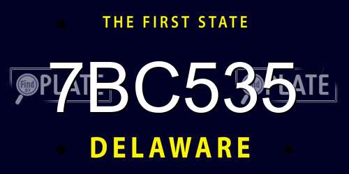 7BC535 Delaware License Plate
