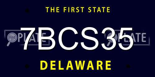7BCS35 Delaware License Plate