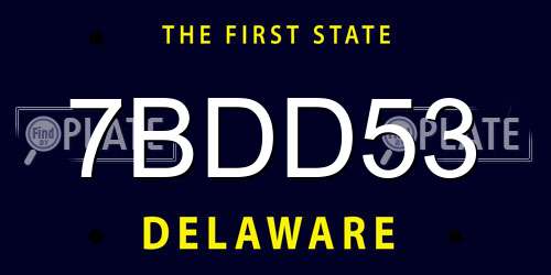 7BDD53 Delaware License Plate