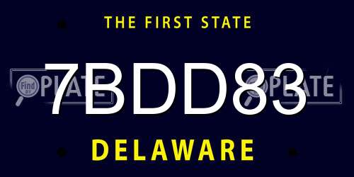 7BDD83 Delaware License Plate