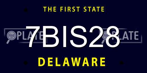 7BIS28 Delaware License Plate