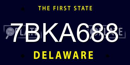 7BKA688 Delaware License Plate