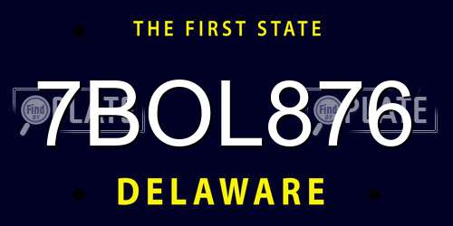 7BOL876 Delaware License Plate