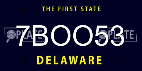 7BOO53 Delaware License Plate