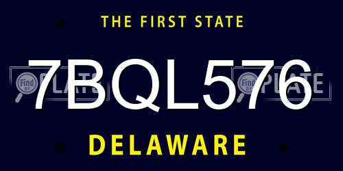 7BQL576 Delaware License Plate