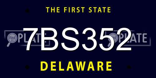 7BS352 Delaware License Plate
