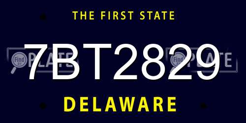 7BT2829 Delaware License Plate