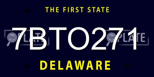 7BTO271 Delaware License Plate