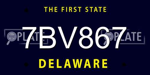 7BV867 Delaware License Plate