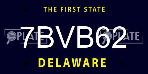7BVB62 Delaware License Plate