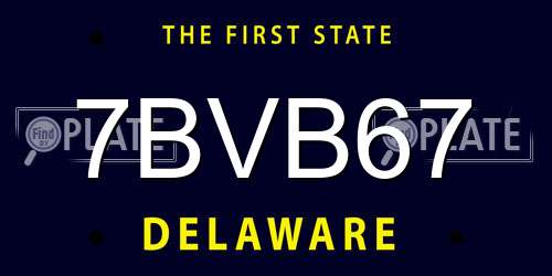 7BVB67 Delaware License Plate