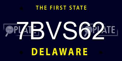7BVS62 Delaware License Plate