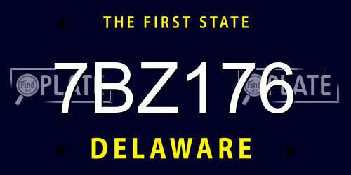 7BZ176 Delaware License Plate