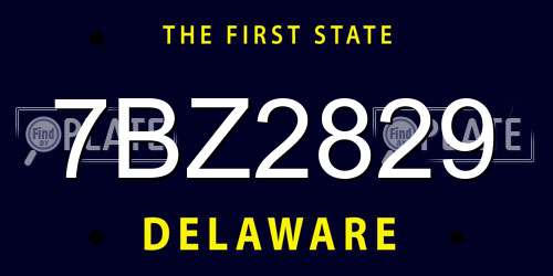 7BZ2829 Delaware License Plate