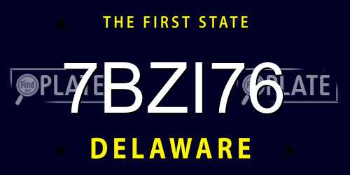 7BZI76 Delaware License Plate