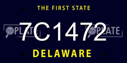 7C1472 Delaware License Plate