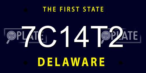 7C14T2 Delaware License Plate