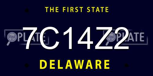 7C14Z2 Delaware License Plate