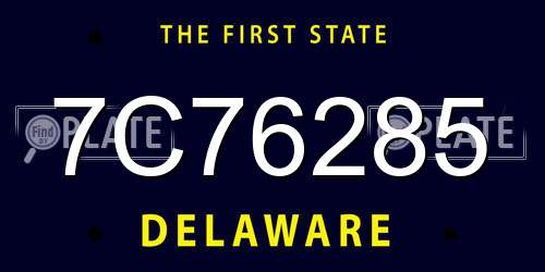 7C76285 Delaware License Plate