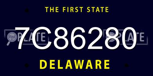 7C86280 Delaware License Plate