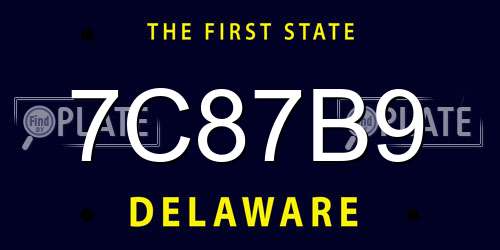 7C87B9 Delaware License Plate