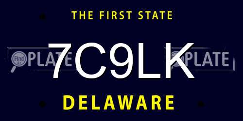 7C9LK Delaware License Plate
