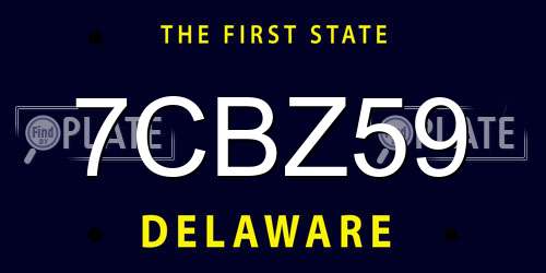7CBZ59 Delaware License Plate