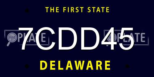 7CDD45 Delaware License Plate