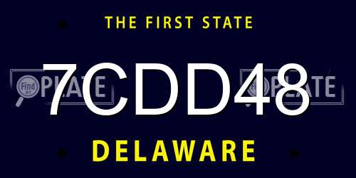 7CDD48 Delaware License Plate
